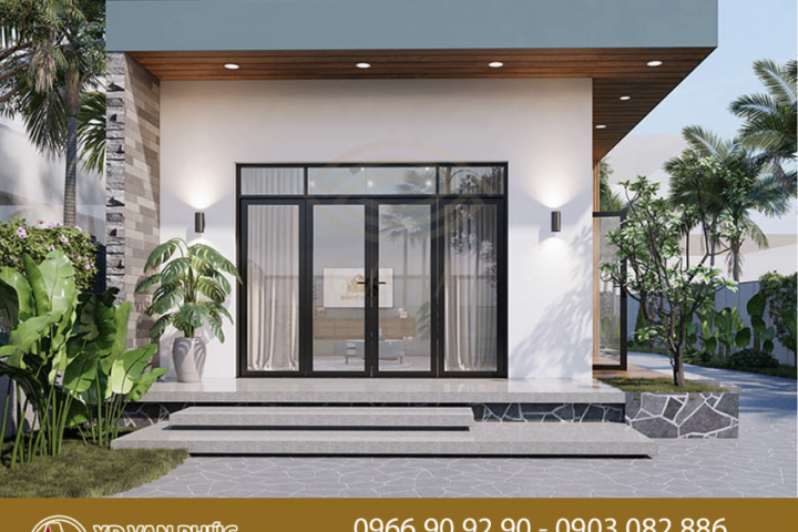 Mẫu Nhà Mái Bằng 1 Tầng 3 Phòng Ngủ Đơn Giản 