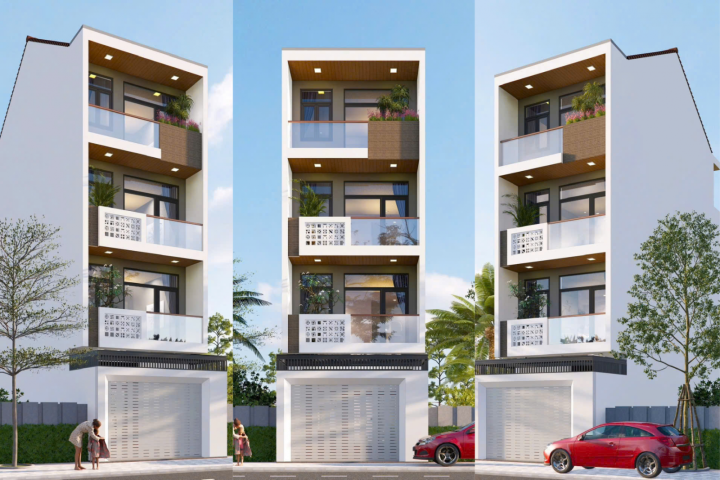 Mẫu Nhà Đẹp Hiện Đại 4 Tầng Tại Hocmon Với Không Gian Xanh Thoáng Đãng Mơ Ước